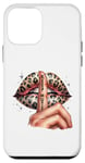 Coque pour iPhone 12 mini Rouge à lèvres sexy pour femme Motif léopard scintillant Keep Mute Funny