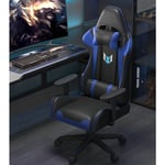 Bigzzia - Fauteuil de Bureau Ergonomique Siège Gamer avec appui-tête et oreiller lombaires - Inclinable 90 °-155 ° - Noir et Bleu