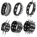 Punk Spikade Armband Nitar Läder Nitar Armband Manschett För Jul Pack Om 6, Barn, Kvinna