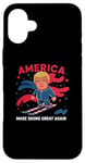 iPhone 16 Plus Donald Trump Skiing America - Make Skiing Great Again Case