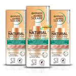 3x Garnier Ambre Solaire Natural Bronzer Self Tan Face Drops 30ml