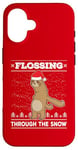 iPhone 16 Flossing Through The Snow Sloth Ugly Christmas Sweater Floss Case