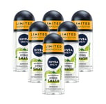 Nivea Men Citrus Smash Roll-On Deodorant Antitranspirant 50ml 3, 6 Pack