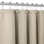 Shower Curtain for Bathroom with Metal Hooks Linen Fabric Shower Curtain Heavy Duty Bath Curtain for Wet Room Bathtub Shower Stall, Hotel Quality, Weighted Hem, Waterproof - 182 x 182cm (Taupe)