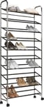 Argos Home 10 Shelf Rolling Shoe Storage Rack - Chrome