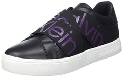 Calvin Klein Jeans Women Cupsole Trainers Classic, Black (Black/Amethyst), 5 UK