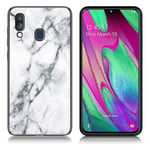 Samsung Fantasy Marble Galaxy A40 kuoret - Valkoinen