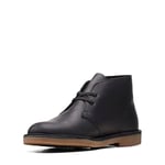 Clarks Men's Desert Boot Bushacre 3, Black Leather, 10 UK