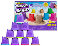 Kinetic Sand SABLE MAGIQUE - - COFFRET CHÂTEAU-BAC À SABLE 454 G + 4  ACCESSOIRES - Sable Cinétique et Coloré - Alternative Pâte