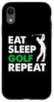 Coque pour iPhone XR Eat Sleep Golf Repeat, Golf Tshirt for Women, Men, Golf Tee