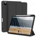 Case för iPad Pro 11 tum 2022/2021/2020 Pro 12.9 iPad Air 4 5 10.9 iPad 10th Gen med pennhållare stöd 2nd Pencil Charging black M1 Pro 11 3rd 2021