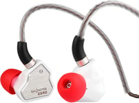 7Hz Salnotes Zero Hifi ¿¿couteurs Intra-Auriculaires De 10 Mm Dynamiques Iem Avec Diaphragme En M¿¿tal Composite, Cable Ofc 2 Broches D¿¿tachable (Blanc, Sans Mic)