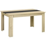 Table à manger rectangulaire 6 personnes - dim. 140L x 90l x 75H cm - aspect chêne clair noir