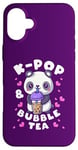 Coque pour iPhone 16 Plus Panda, K-Pop & Bubble Tea, Musique coréenne, Mignon et