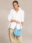 Polo Ralph Lauren ID Small Leather Shoulder Bag, Azure Blue