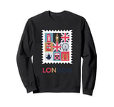 London Stamp with Iconic Landmarks - London Souvenir Sweatshirt