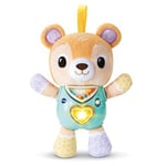 VTech - Lumi Chant'Ourson, Ours en Peluche Interactif, Hochet Bébé, Éveil Musical, Jouet Poussette, Siège Auto et Parc Bébé, Cadeau de Naissance Bébé Dès 3 Mois - Contenu en Français