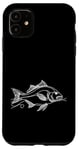 Coque pour iPhone 11 Line Art Poisson & Ichtyologiste Dorado Doré