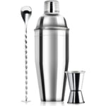 24oz Cocktail Shaker Bar Set - Professionell Margarita Mixer Drink Shaker och Mätjigger & Blandningssked Set i Bartender Sil Martini Kit