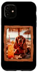 Coque pour iPhone 11 Vibes de plage pour chien avec cocktail et détente