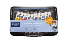 Set de 10 tubes de peinture gouache Lefranc Bourgeois avec pinceau