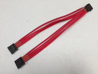 Shakmods Male Molex to 2x Sata Power Extension 30cm Splitter Cable Sleeved Red