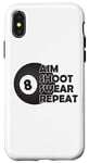 Coque pour iPhone X/XS Pool Aim Shoot Swear Repeat – Funny Pool Black 8 Ball