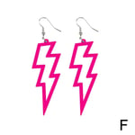 Flash Örhängen Funky Kitsch 80-90-tal Punk Rock Bolt retro firande Pink One size