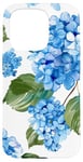 Coque pour iPhone 15 Pro Aquarelle Floral Bleu Hortensias Pretty Blue Floral