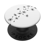 Cell Phone Pop Out Holder,White and Black Dandelion Flower PopSockets PopGrip: Swappable Grip for Phones & Tablets PopSockets Adhesive PopGrip