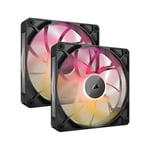 CORSAIR iCUE LINK RX140 MAX RGB 140mm PWM Thick Fans with iCUE LINK System Hub – High-Static Pressure – Magnetic Dome Bearing – Dual Pack – Black