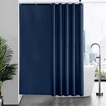 Furlinic Rideau Douche,200x200 cm,Lavable en Machine,Tissu Polyester,Bleu Marine,Anti Moisissure,avec 12 Crochets,Rideaux Salle de Bain,Imperméable,Lesté