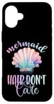 iPhone 16 Plus Black Mermaid Hair Dont Care,Rainbow Mermaid Hair Don't Care Case