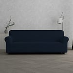 Italian Bed Linen “ Leslie” Sofa Cover, 95% Polyester + 5% Elastometer, Dark Blue, 3 Places