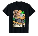 Youth 8 Year Old Safari Animals 8th Monster Truck Birthday Boy T-Shirt