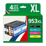 123CONSOMMABLES - 953XL - Pack de 4 Cartouches d'encre compatibles avec HP Officejet Pro 8715 8710, HP Officejet Pro 7720 7740 8730 8720 8725 8210 - Neuf