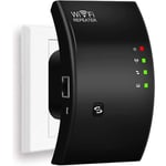 Répéteur WiFi, Amplificateur WiFi Puissant, WiFi Extender N300, WiFi Signal Booster, 1 Port Ethernet, Couvre jusqu'à 200㎡, Facile à Installer,