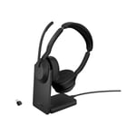 Jabra Evolve2 55 Link380c UC Stereo Headset Wired / Unwired with Stand Black