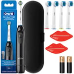 Oral-B Adult Electric Toothbrushes Black + 4 Replacement Brush Heads + Case