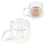 Double Wall Insulated Glass Cup Heat Resistant Mug Glassware For Coffee Tea Milk