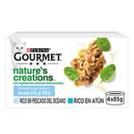 Gourmet Purina Nature's Creations Nourriture Humide Naturelle pour Chat avec Poisson de l'océan et Thon, 12 Paquets de 4 boîtes 85 g - 48