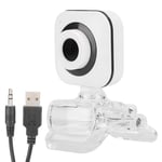 Yosoo Health Gear Webcam with Microphone, Computer Camera Drive-Free Camera Webcam PC Accessory 480P White with Transparent Clip