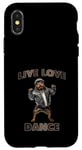 Coque pour iPhone X/XS Live Love Dance Cool Dog Hip Hop Vibes