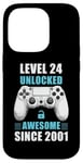 iPhone 14 Pro 24 Birthday Video Gamer Level 24 Unlocked Awesome Since 2001 Case