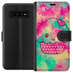 Samsung Galaxy S10 Sort Lommebokdeksel Cupcake