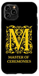 Coque pour iPhone 11 Pro Master of Ceremonies MC Vintage Gold Letter M