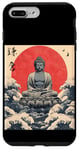 Coque pour iPhone 7 Plus/8 Plus Kamakura Grande statue de Bouddha vintage japonais Art sur bois