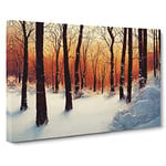 Miraculous Winter Forest Canvas Wall Art Print Ready to Hang, Framed Picture for Living Room Bedroom Home Office Décor, 30x20 Inch (76x50 cm)