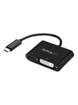 StarTech.com USB-C to DVI Adapter with USB Power Delivery - 1920 x 1200 - Black ekstern videoadapter - Parade PS171 - sort