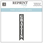 Reprint Dies - Grattis Tag Med Ram 20 x 100 mm